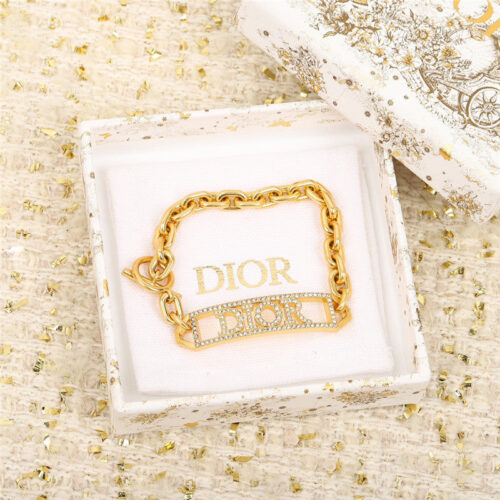 High Quality Luxury Dior Hollow Letter Chunky Bracelet Necklace alternate view