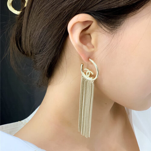 High Quality Luxury Chanel L Tassel Double C Earrings product detail