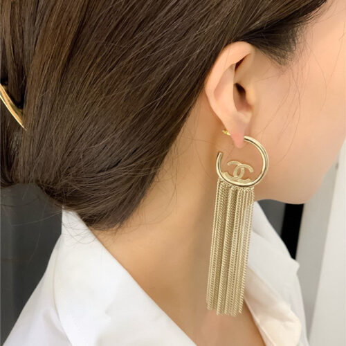 High Quality Luxury Chanel L Tassel Double C Earrings product detail