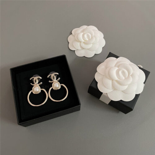 High Quality Luxury Dior Double C Large Metal Earrings
