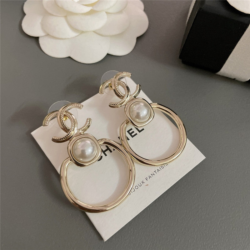 High Quality Luxury Dior Double C Large Metal Earrings product detail