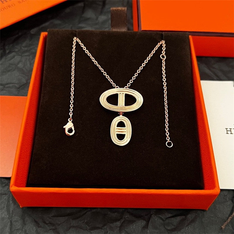 High Quality Luxury Hermes Pig Nose Necklace