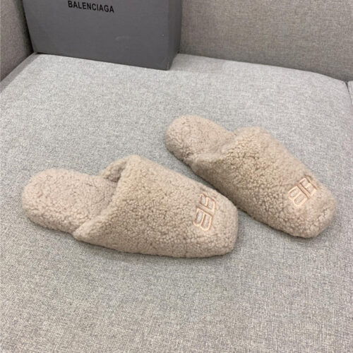 High Quality Luxury Balenciaga Classic Fur Flat Slippers