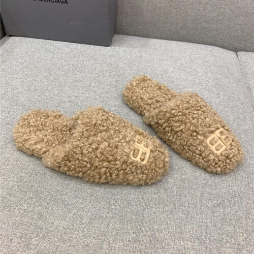 High Quality Luxury Balenciaga Classic Fur Flat Slippers – Style 58755
