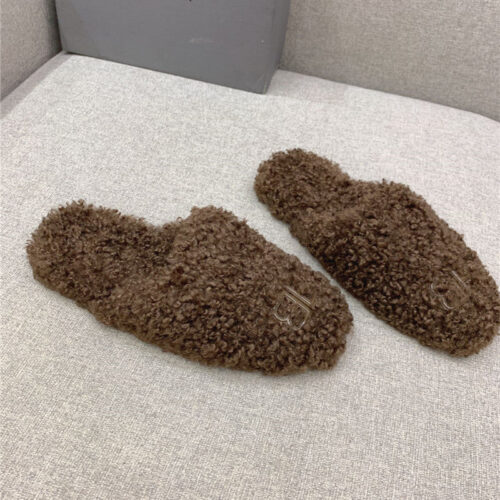 High Quality Luxury Balenciaga Classic Fur Flat Slippers – Style 51971