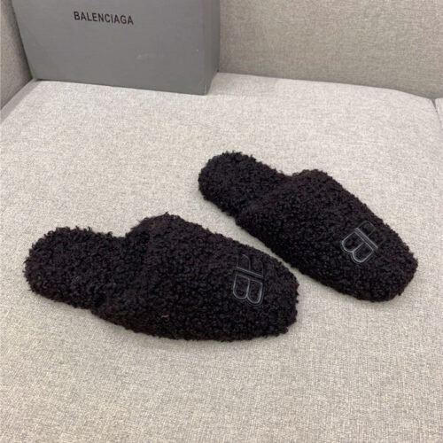 High Quality Luxury Balenciaga Classic Fur Flat Slippers – Style 17507
