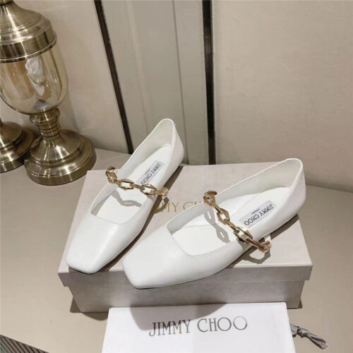 High Quality Luxury Jimmy Choo Bow Pearl Ballet Flats – Style 40439