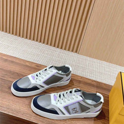 High Quality Luxury Fendi Color Block Lace Up Sneakers – Style 14579