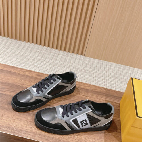 High Quality Luxury Fendi Color Block Lace Up Sneakers – Style 42259