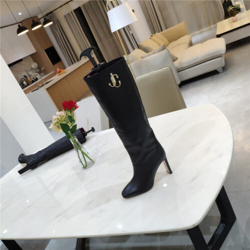 High Quality Luxury Jimmy Choo Signature Jc Buckle Chunky Heel Leather Boots – Style 02583 product detail