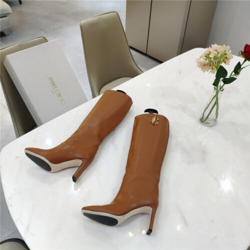 High Quality Luxury Jimmy Choo Signature Jc Buckle Chunky Heel Leather Boots – Style 99191 alternate view