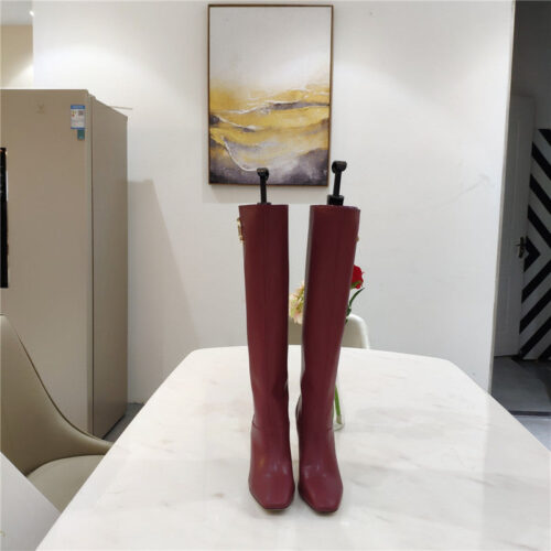 High Quality Luxury Jimmy Choo Signature Jc Buckle Chunky Heel Leather Boots product detail