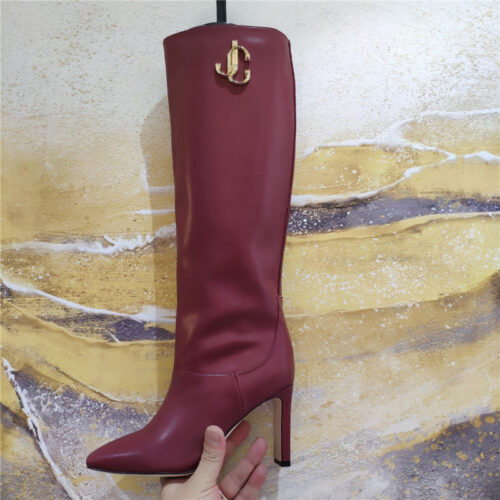 High Quality Luxury Jimmy Choo Signature Jc Buckle Chunky Heel Leather Boots product detail