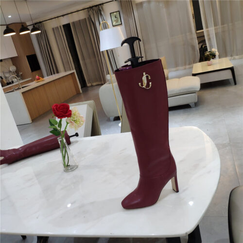 High Quality Luxury Jimmy Choo Signature Jc Buckle Chunky Heel Leather Boots product detail
