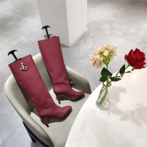 High Quality Luxury Jimmy Choo Signature Jc Buckle Chunky Heel Leather Boots product detail