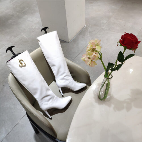 High Quality Luxury Jimmy Choo Signature Jc Buckle Chunky Heel Leather Boots – Style 21783 product detail
