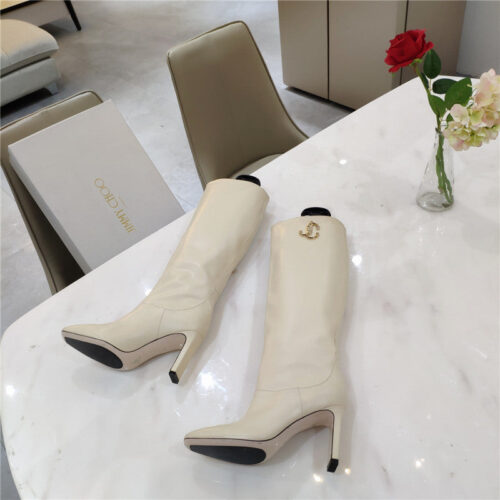 High Quality Luxury Jimmy Choo Signature Jc Buckle Chunky Heel Leather Boots – Style 80535 alternate view