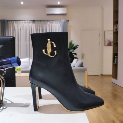 High Quality Luxury Jimmy Choo Signature Jc Buckle Chunky Heel Leather Boots – Style 75447 product detail