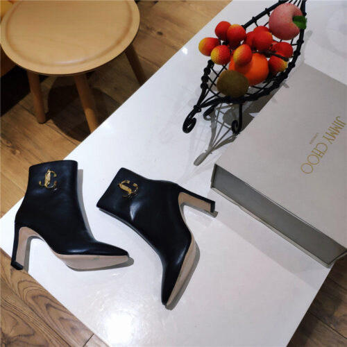High Quality Luxury Jimmy Choo Signature Jc Buckle Chunky Heel Leather Boots – Style 75447 product detail