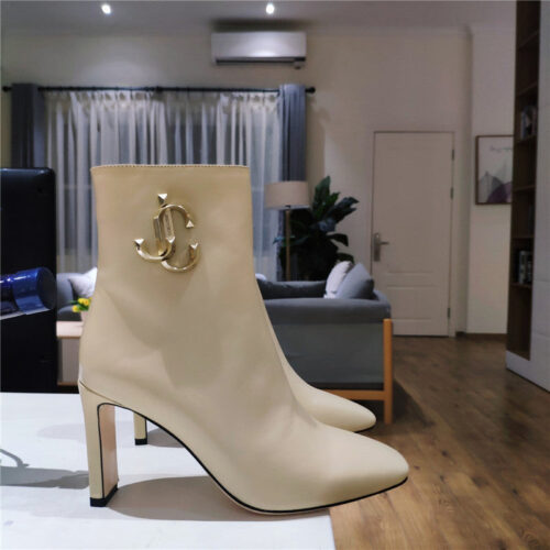 High Quality Luxury Jimmy Choo Signature Jc Buckle Chunky Heel Leather Boots – Style 70359 product detail