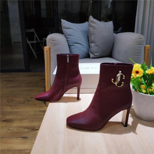 High Quality Luxury Jimmy Choo Signature Jc Buckle Chunky Heel Leather Boots – Style 61879 product detail