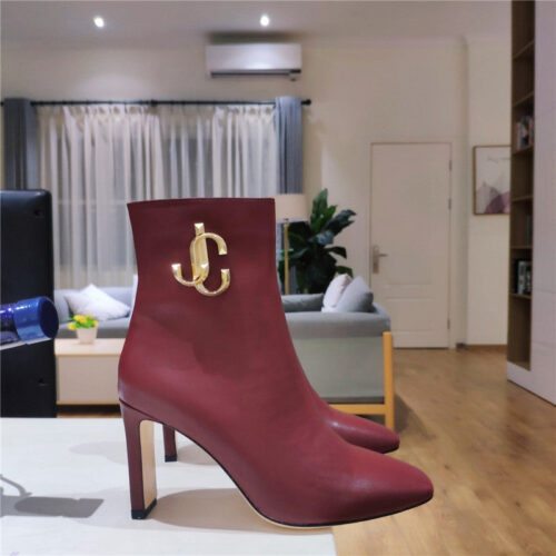 High Quality Luxury Jimmy Choo Signature Jc Buckle Chunky Heel Leather Boots – Style 61879 product detail