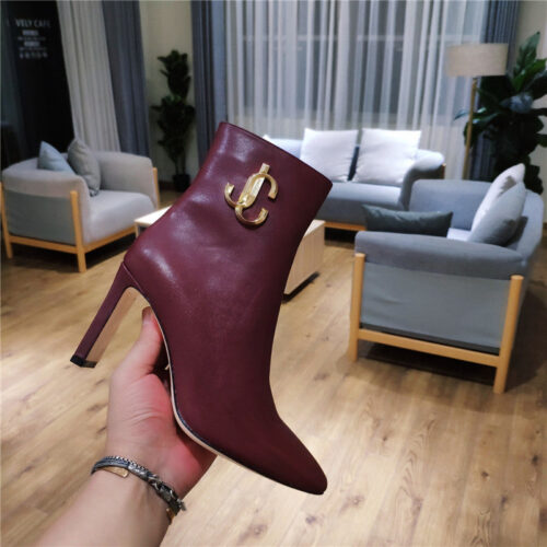 High Quality Luxury Jimmy Choo Signature Jc Buckle Chunky Heel Leather Boots – Style 61879 alternate view