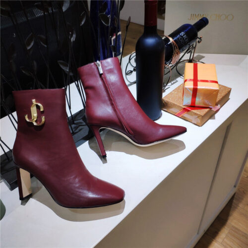 High Quality Luxury Jimmy Choo Signature Jc Buckle Chunky Heel Leather Boots – Style 61879 product detail