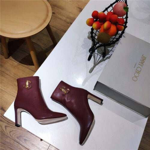 High Quality Luxury Jimmy Choo Signature Jc Buckle Chunky Heel Leather Boots – Style 61879 product detail