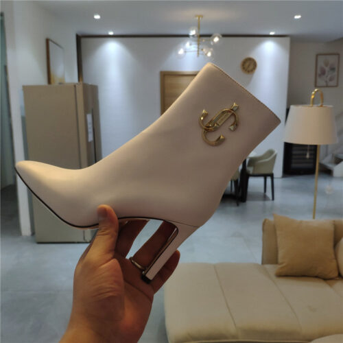 High Quality Luxury Jimmy Choo Signature Jc Buckle Chunky Heel Leather Boots – Style 55095 product detail