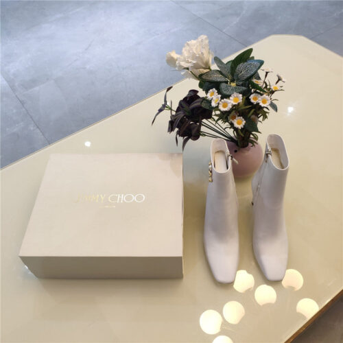High Quality Luxury Jimmy Choo Signature Jc Buckle Chunky Heel Leather Boots – Style 55095 product detail