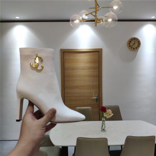 High Quality Luxury Jimmy Choo Signature Jc Buckle Chunky Heel Leather Boots – Style 55095 product detail