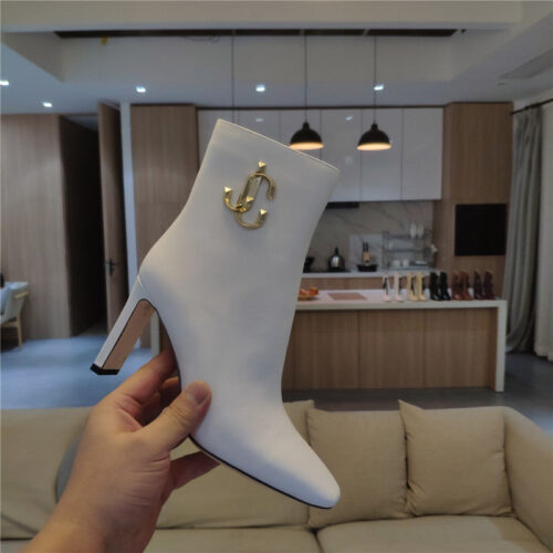 High Quality Luxury Jimmy Choo Signature Jc Buckle Chunky Heel Leather Boots – Style 55095 product detail