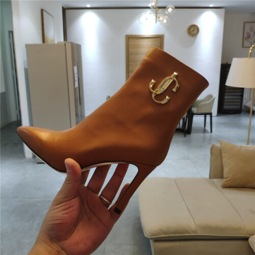 High Quality Luxury Jimmy Choo Signature Jc Buckle Chunky Heel Leather Boots – Style 46615 product detail