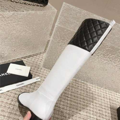 High Quality Luxury Chanel Retro Small Round Toe Stitching Design Boots product detail