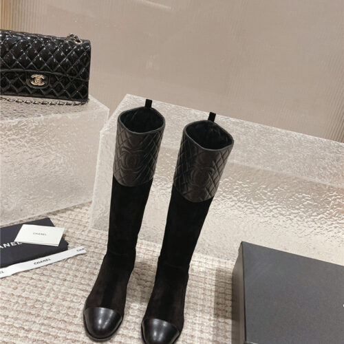 High Quality Luxury Chanel Retro Small Round Toe Stitching Design Boots – Style 12806