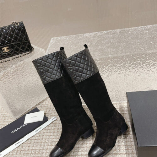 High Quality Luxury Chanel Retro Small Round Toe Stitching Design Boots – Style 12806 alternate view