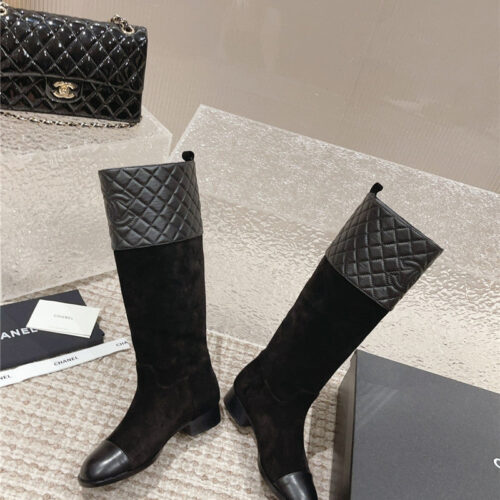 High Quality Luxury Chanel Retro Small Round Toe Stitching Design Boots – Style 12806 product detail