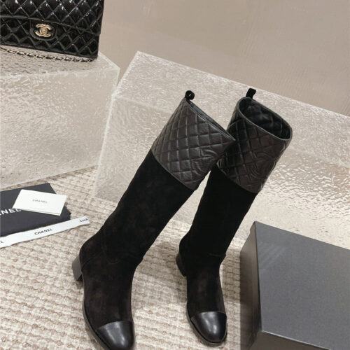 High Quality Luxury Chanel Retro Small Round Toe Stitching Design Boots – Style 12806 product detail