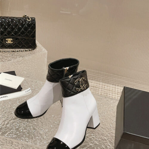 High Quality Luxury Chanel Retro Small Round Toe Stitching Design Boots – Style 76646 product detail