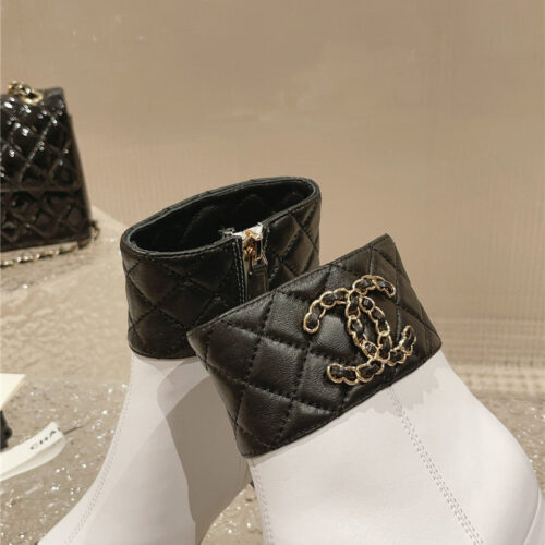 High Quality Luxury Chanel Retro Small Round Toe Stitching Design Boots – Style 76646 product detail