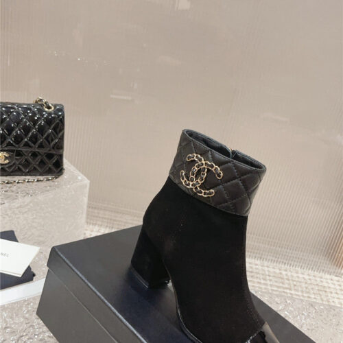 High Quality Luxury Chanel Retro Small Round Toe Stitching Design Boots – Style 73254 product detail