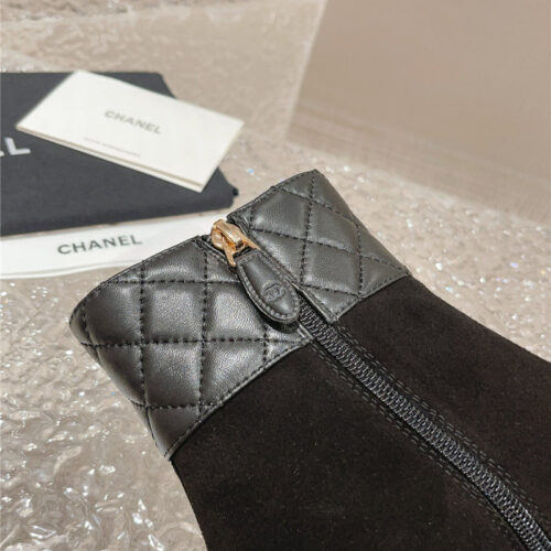 High Quality Luxury Chanel Retro Small Round Toe Stitching Design Boots – Style 73254 product detail