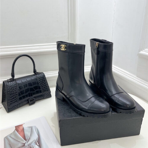 High Quality Luxury Chanel Catwalk British Style Ankle Boots