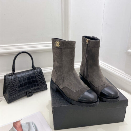 High Quality Luxury Chanel Catwalk British Style Ankle Boots – Style 43558