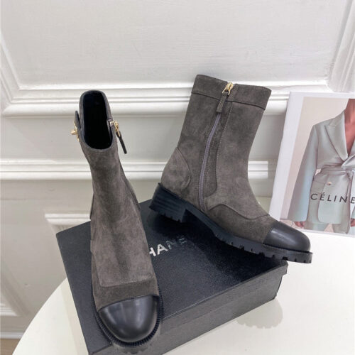 High Quality Luxury Chanel Catwalk British Style Ankle Boots – Style 43558 product detail