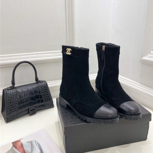 High Quality Luxury Chanel Catwalk British Style Ankle Boots – Style 09094