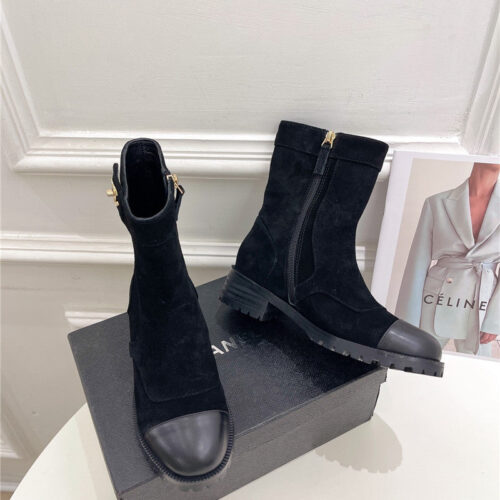 High Quality Luxury Chanel Catwalk British Style Ankle Boots – Style 09094 alternate view