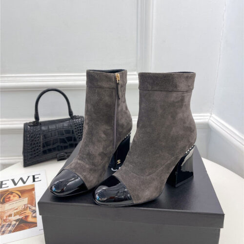 High Quality Luxury Chanel Catwalk Style Pearl Heel Ankle Boots