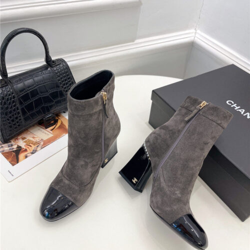 High Quality Luxury Chanel Catwalk Style Pearl Heel Ankle Boots product detail